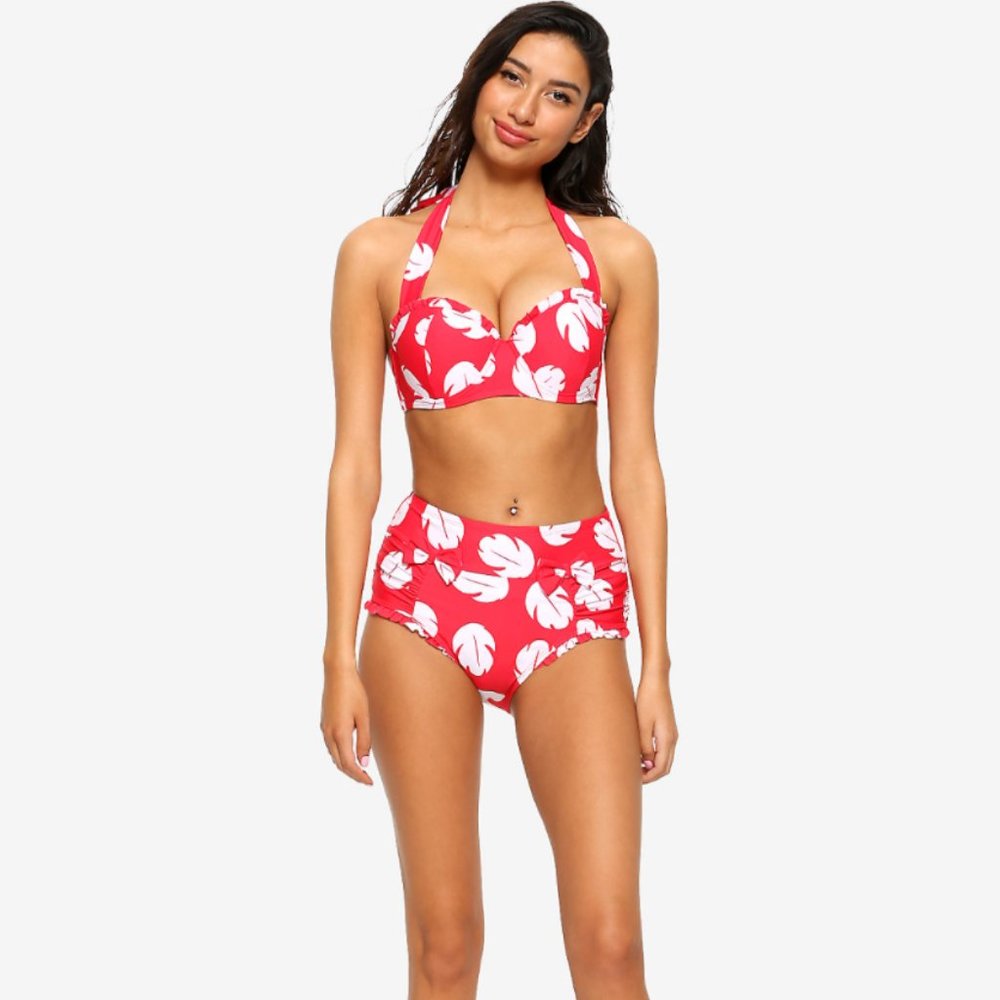 DISNEY LILO & STITCH SWIM SET BIKINI LEAF PRINT